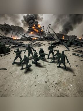 (Lot Of 8) 2" WWII Army Men Green Plastic Military Infantry Toy Soldier Figures